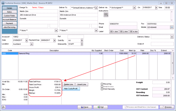 Markup Different On An Invoice – Infusion Business Software