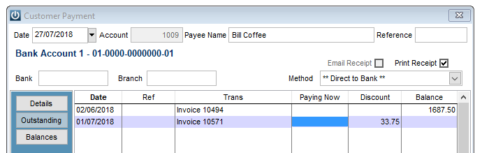 Payment Entered as Discount – Infusion Business Software