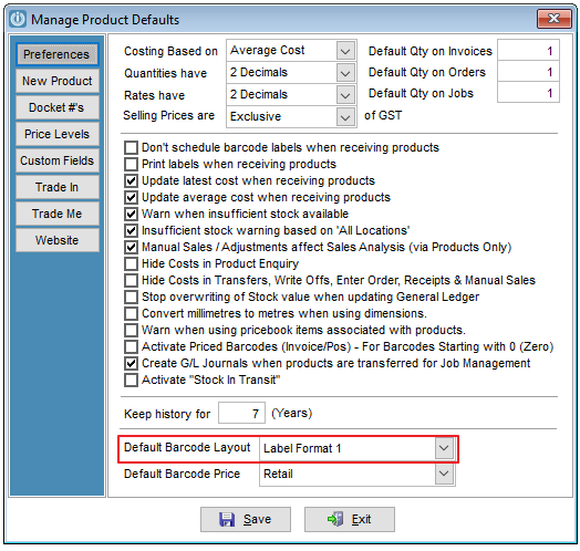 Label Printer Settings for ZDesigner – Infusion Business Software