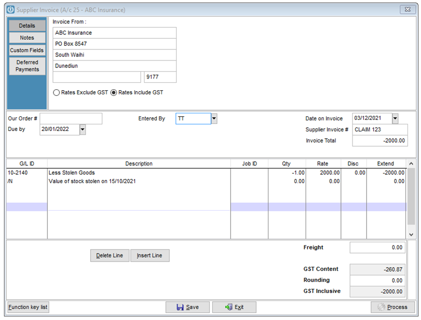 Recommended Process for Stolen Stock – Infusion Business Software